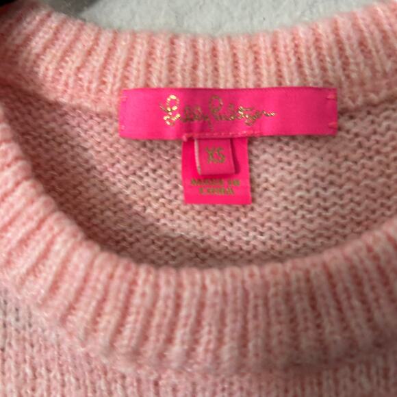 Lilly Pulitzer Ritza Striped Sweater In Lilac Wool Blend Barbiecore Coquette XS - Picture 5 of 13